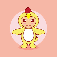Obraz na płótnie Canvas Vector collection of cute kawaii chicken. suitable for mascot or sticker