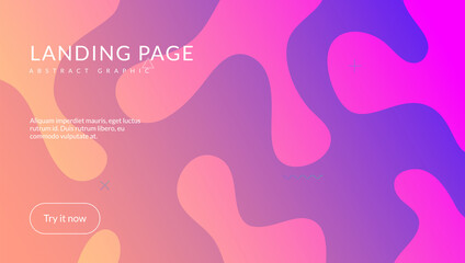 Gradient Poster. Abstract Design. Flow Landing Page. Rainbow Website. Cool Liquid Shape. Pink Graphic Layout. Neon Colorful Brochure. Geometric Frame. Magenta Gradient Poster