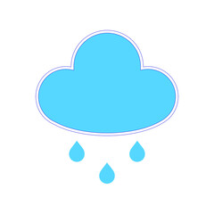 Weather. Clouds. Drops. Rain. White background. Vector.