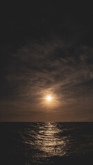 landscape - sunset on the coast, waves, horizon. top view.