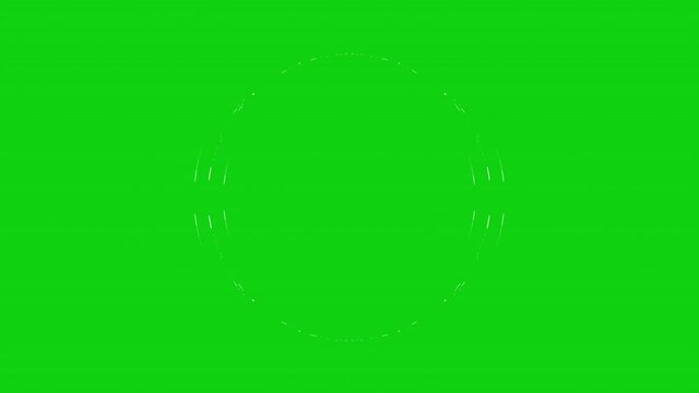 Green Screen Background. HUD element digital - pending loading screen - loop with loopable segments - circular white on black background