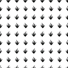 Abstract Seamless Pattern Black Leaf Line Floral Doodle Leaves Background Vector