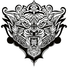 tiger's head from tattoo pictures, stickers, t-shirts