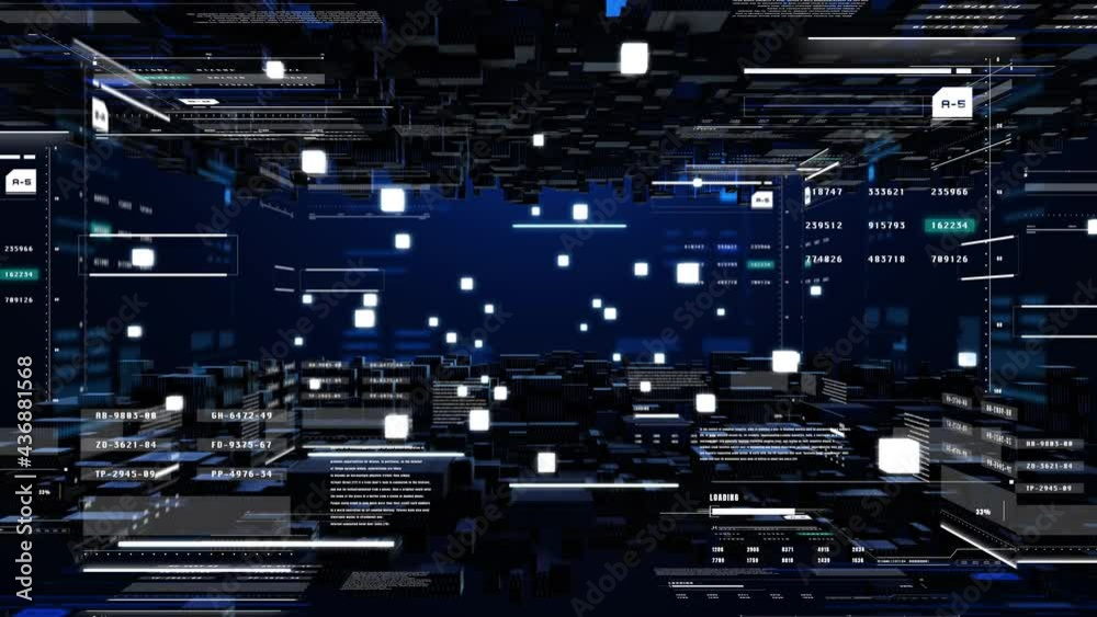 Aufkleber Futuristic 3D Element Hologram Simulation Data BoX HUD Concept Security Checking Platform.