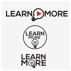 Learn more typography with lamp. Creative lettering vector.	