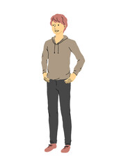 若い男性　ジェスチャー