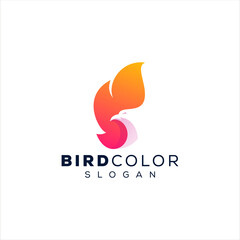 phoenix bird gradient logo design