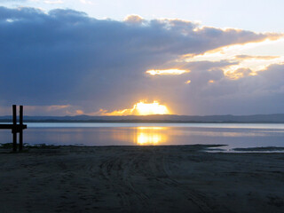Obraz premium Sunset over lake Saint Lucia, KwaZulu-Natal, South Africa