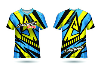 Sports Racing  Jersey Design Template for Team Uniforms Vector