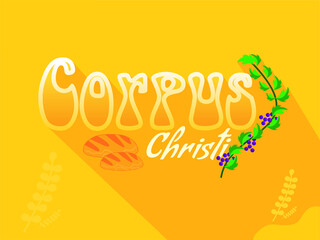 Corpus Christi Catholic religious holiday greeting card