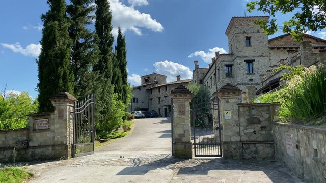 Votigno di Canossa, Italy, view of the entrance of the medieval village