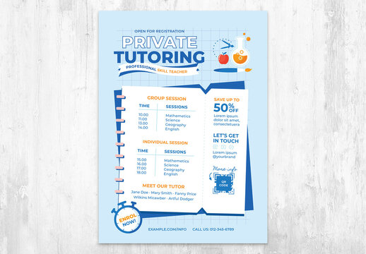 Study Online Flyer for Private Tutoring