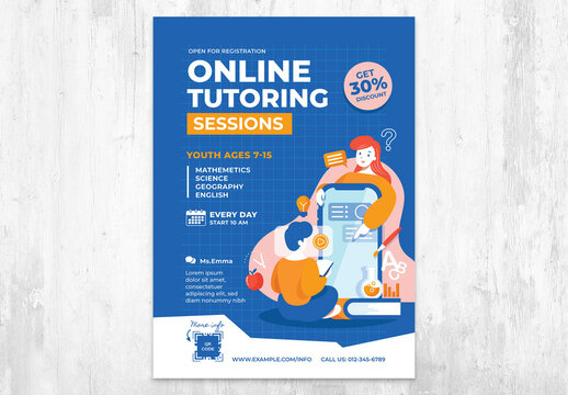 Online Tutoring Flyer for Teaching Online