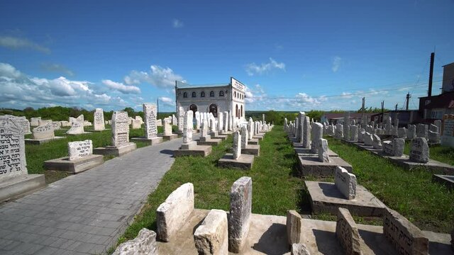 Medzhibozh, Ukraine - may 24 2021: Old Jewish cemetery. Grave of the spiritual leader Baal Shem Tov, Rabbi Israel ben Eliezer