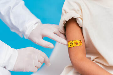 Peple gettig vaccine for covid-19 virus, vaccination against coronavirus