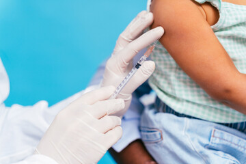 Peple gettig vaccine for covid-19 virus, vaccination against coronavirus