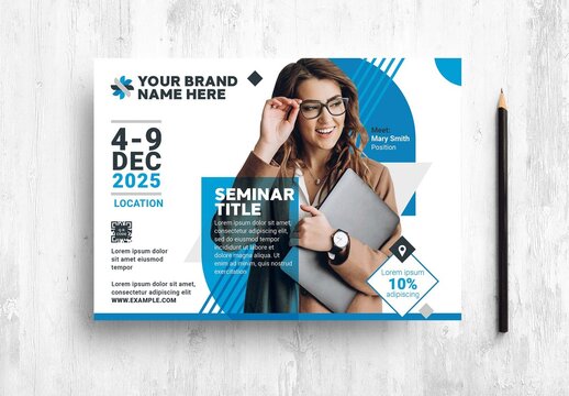 Business Corporate Event Flyer Banner with Modern Blue Style