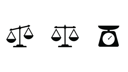 Scales icons set. Law scale icon. Scales vector icon. Justice