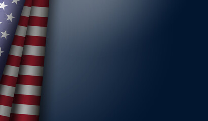 stars and stripes US flag background with copy space, vector illustration