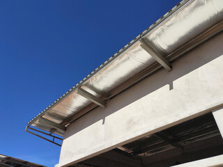 Aluminum foil sheets are used as thermal insulation of the roof. Placed under the roof layer. It can reduce the heat transferred into the building from sunlight.