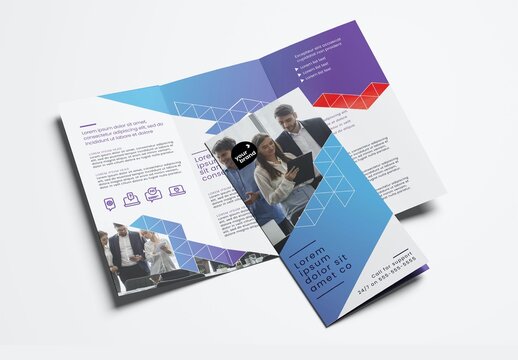 Blue Gradient Trifold Business Brochure