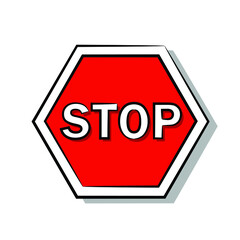 Stop sign in drawing style isolated vector. Hand drawn object illustration for your presentation, teaching materials or others.