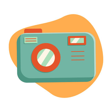 photo camera in cartoon style. Camera icon. Vector. Isolated on white background.