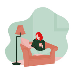 illustration of a person sitting on a chair