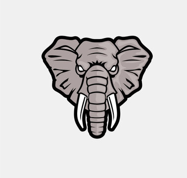 Mascot Head of elephant logo vector illustration