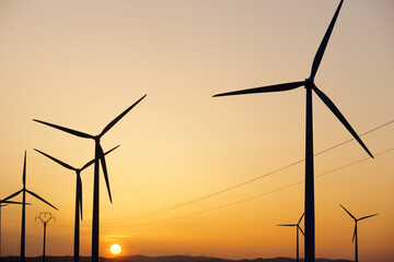 Fototapeta premium Wind turbines for electric production