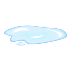 Puddle, rain or water, aqua, drops spilled on the floor, ground. Wet surface, transparent liquid with reflection. Autumn water, splash, splatter. For design decoration. Vector illustration.