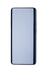 Smartphone with a large screen and buttons. Isolated on a white background, close-up