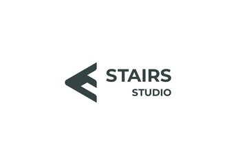 stairs studio logo vector icon
