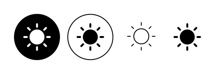 Sun icon set. Brightness Icon vector