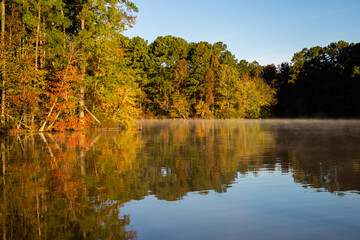 autumn landscape with lake