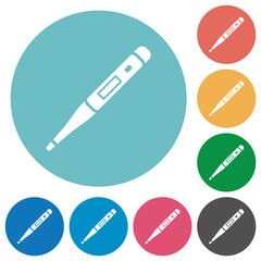 Digital thermometer flat round icons