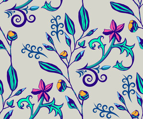 Vector ornamental hand drawing decorative baroque background. Ethnic seamless pattern ornament. Vector pattern. - 436897309