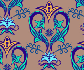 Vector ornamental hand drawing decorative baroque background. Ethnic seamless pattern ornament. Vector pattern. - 436897359