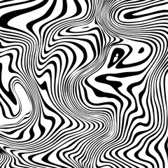 Zebra pattern abstract background, black and white vector illustration. Beautiful striped monochrome texture