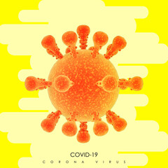 3d render Corona virus microscopic view

