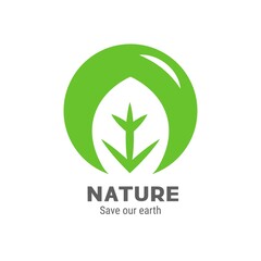 Natural and organic logo in modern design. Nature green logo for branding, corporate identity, packaging and business card.