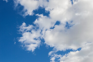 Fototapeta premium background with sky with cumulus clouds seen from Spain