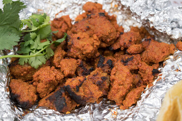Indian seitan cooked in tandoori style