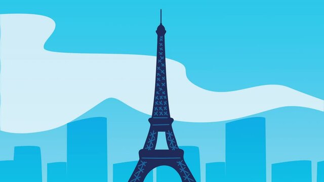 eiffel tower on the paris city