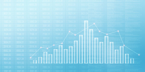 2d rendering Stock market online business concept. business Graph 
