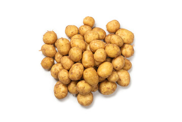 Raw potato isolated on a white background.