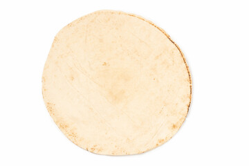 Grilled pitta bread isolated on white background.