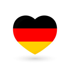 Heart symbol, Flag of Germany, vector illustration