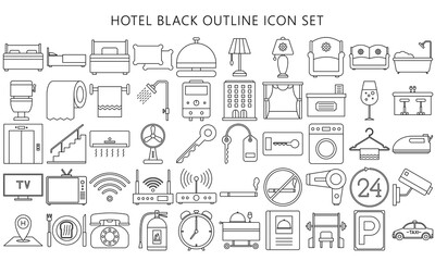 Set of vector thin line icons of hotel business service, vacations, and holiday. for modern concepts, web and apps. eps 10 ready convert to svg