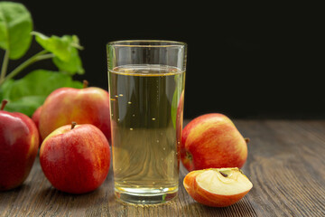 Apple cider and red apples